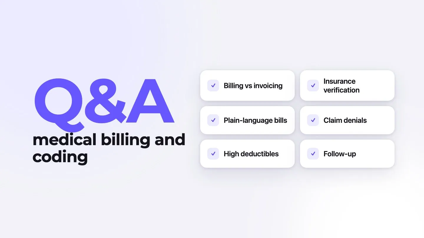 Medical billing and coding Q&A: billing vs invoicing, insurance verification and plain-language bills