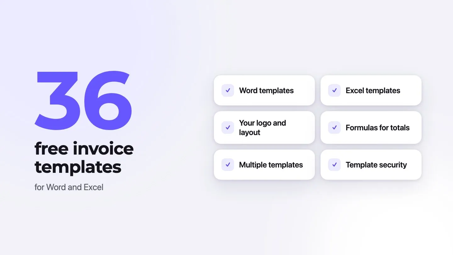 36 free invoice templates, including Word templates, Excel templates and your logo and layout